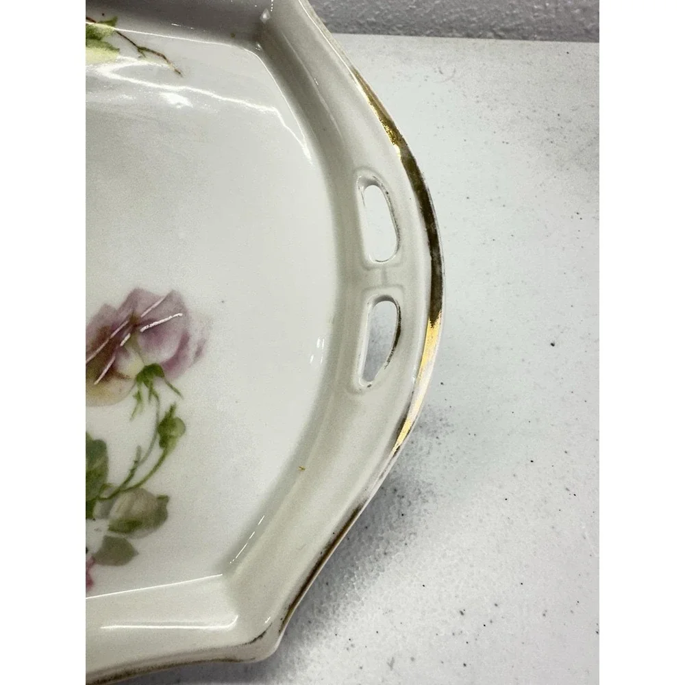 Antique C.T. Altwasser Silesia Porcelain Two-Handled Serving Tray / Cake Plate